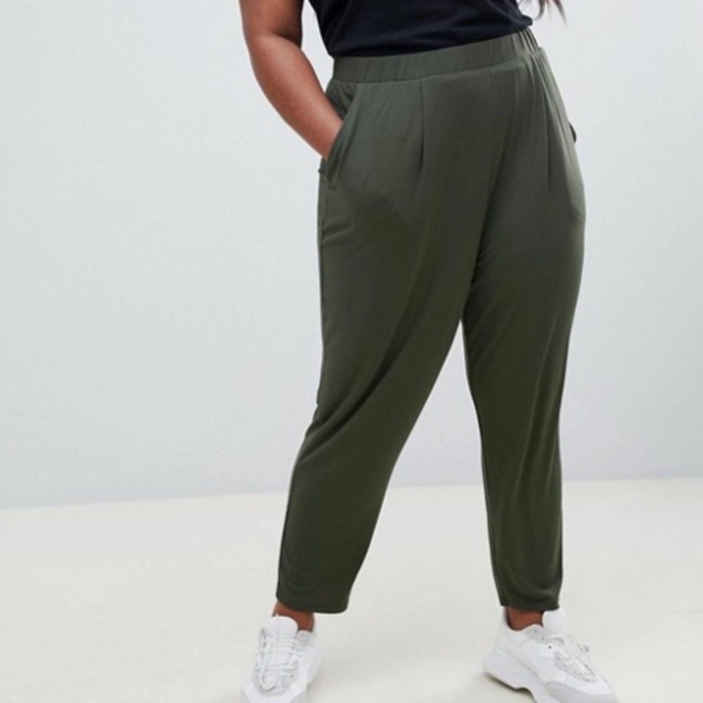 ASOS Curve Ultimate Green Jersey Peg Pants Sz 26